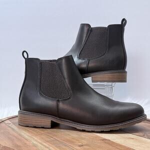 Sonoma Boots Shoes Wmns Size 11 Brown Chelsea Ankle Zip Side Elastic Casual
